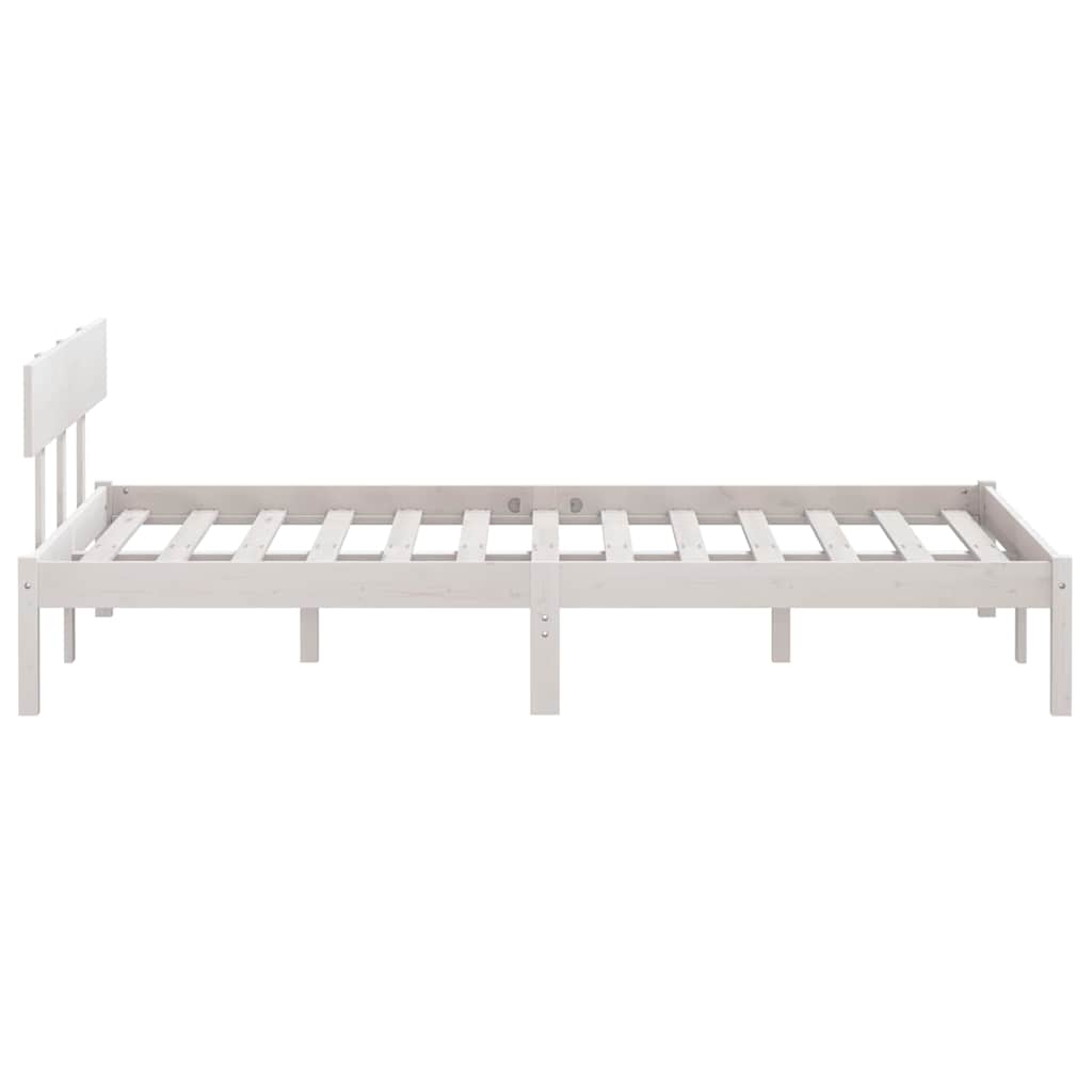Bed Frame without Mattress Solid Wood Length 190 cm White 140 cm