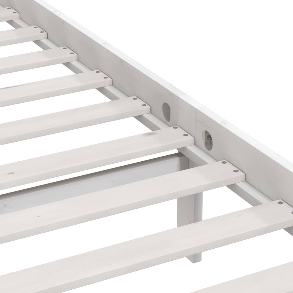 Bed Frame without Mattress Solid Wood Length 190 cm White 140 cm
