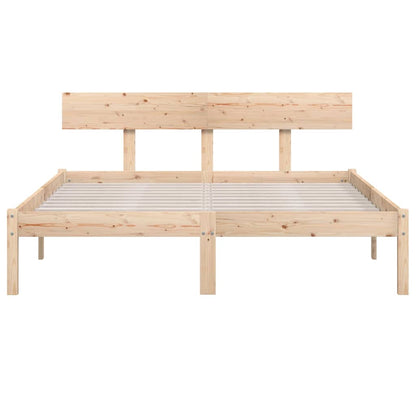 Bed Frame without Mattress Solid Wood Length 200 cm Natural 140 cm