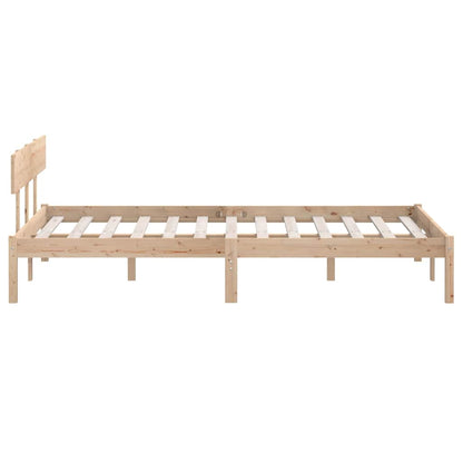 Bed Frame without Mattress Solid Wood Length 200 cm Natural 140 cm