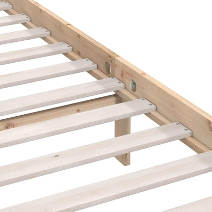 Bed Frame without Mattress Solid Wood Length 200 cm Natural 140 cm