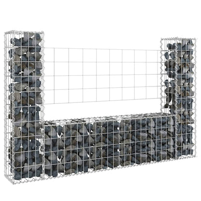 U-shape Gabion Basket with 2 Posts Iron Height 100 cm 140 cm