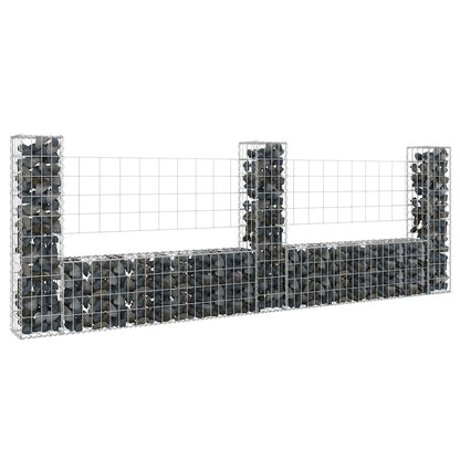 U-shape Gabion Basket with 2 Posts Iron Height 100 cm 260 cm