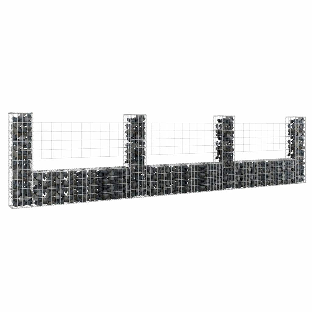 U-shape Gabion Basket with 2 Posts Iron Height 100 cm 380 cm