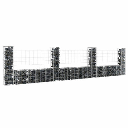 U-shape Gabion Basket with 2 Posts Iron Height 100 cm 380 cm