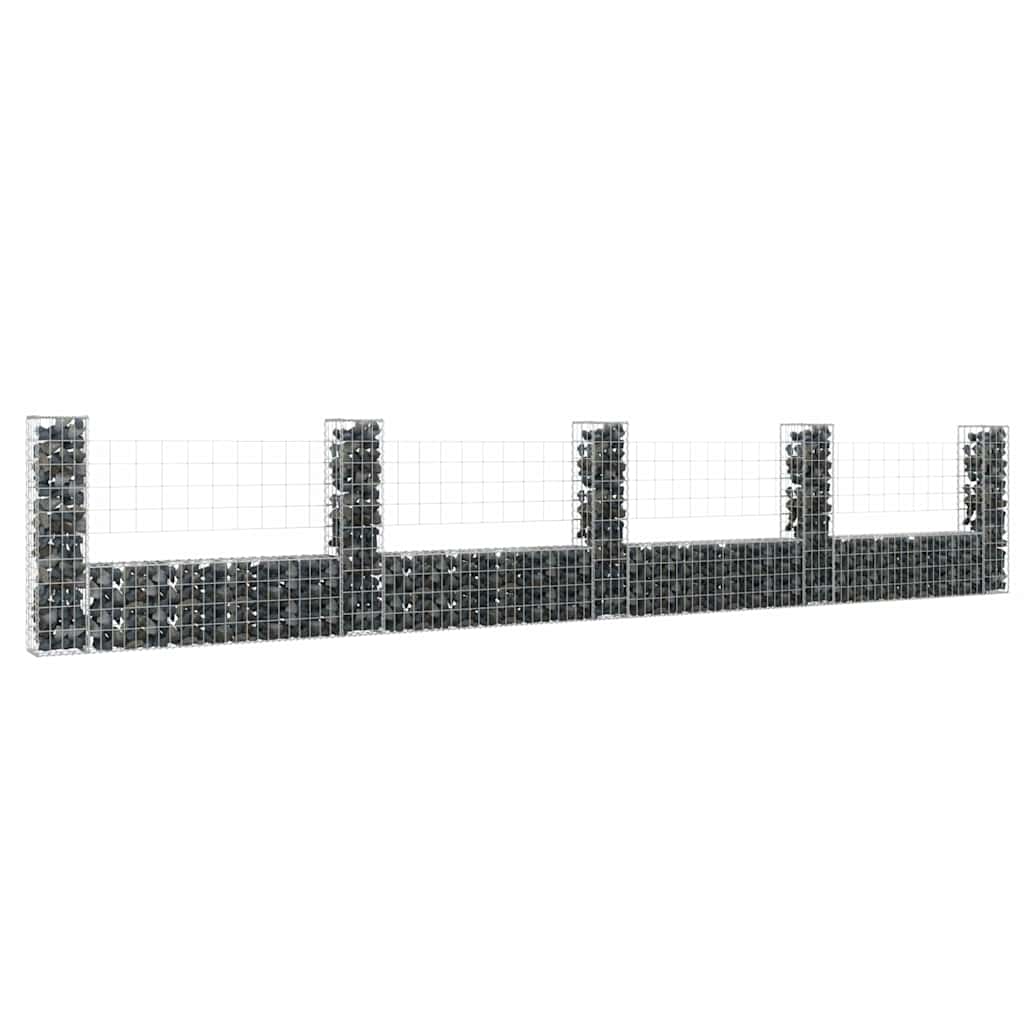 U-shape Gabion Basket with 2 Posts Iron Height 100 cm 500 cm