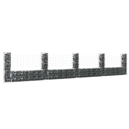 U-shape Gabion Basket with 2 Posts Iron Height 100 cm 500 cm