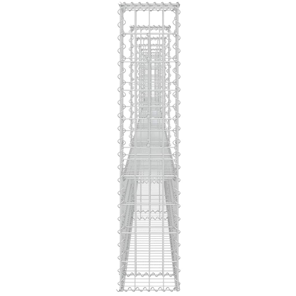 vidaXL U-shape Gabion Basket with 8 Posts Iron 860x20x100 cm 4