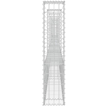 vidaXL U-shape Gabion Basket with 8 Posts Iron 860x20x100 cm 4