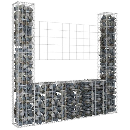 U-shape Gabion Basket with 2 Posts Iron Height 150 cm 140 cm