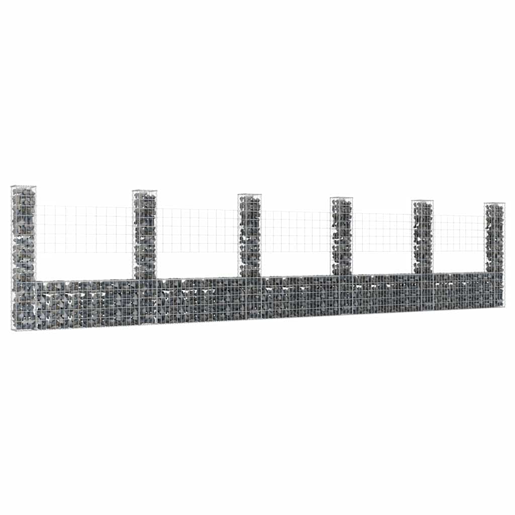 U-shape Gabion Basket with 2 Posts Iron Height 150 cm 620 cm