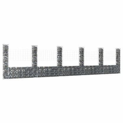 U-shape Gabion Basket with 2 Posts Iron Height 150 cm 620 cm