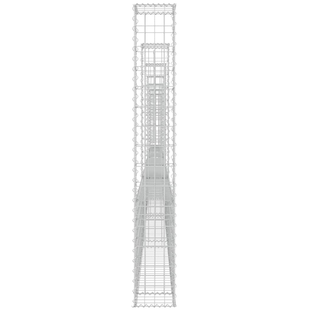 vidaXL U-shape Gabion Basket with 7 Posts Iron 740x20x150 cm 4
