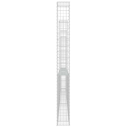 vidaXL U-shape Gabion Basket with 4 Posts Iron 380x20x200 cm 4