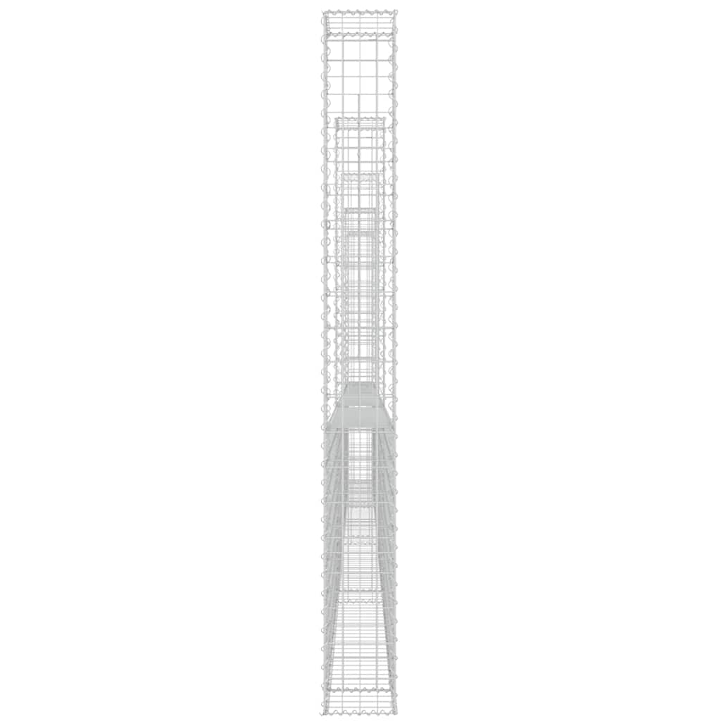 vidaXL U-shape Gabion Basket with 6 Posts Iron 620x20x200 cm 4