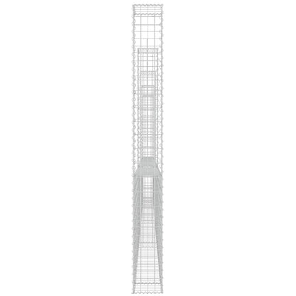 vidaXL U-shape Gabion Basket with 6 Posts Iron 620x20x200 cm 4