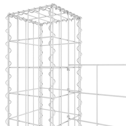 vidaXL U-shape Gabion Basket with 6 Posts Iron 620x20x200 cm 5
