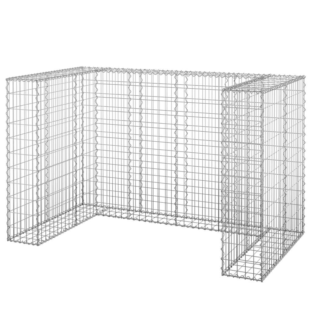 vidaXL Gabion Wall for Garbage Bins Galvanised Steel 180x100x110 cm 2