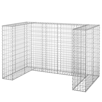 vidaXL Gabion Wall for Garbage Bins Galvanised Steel 180x100x110 cm 2