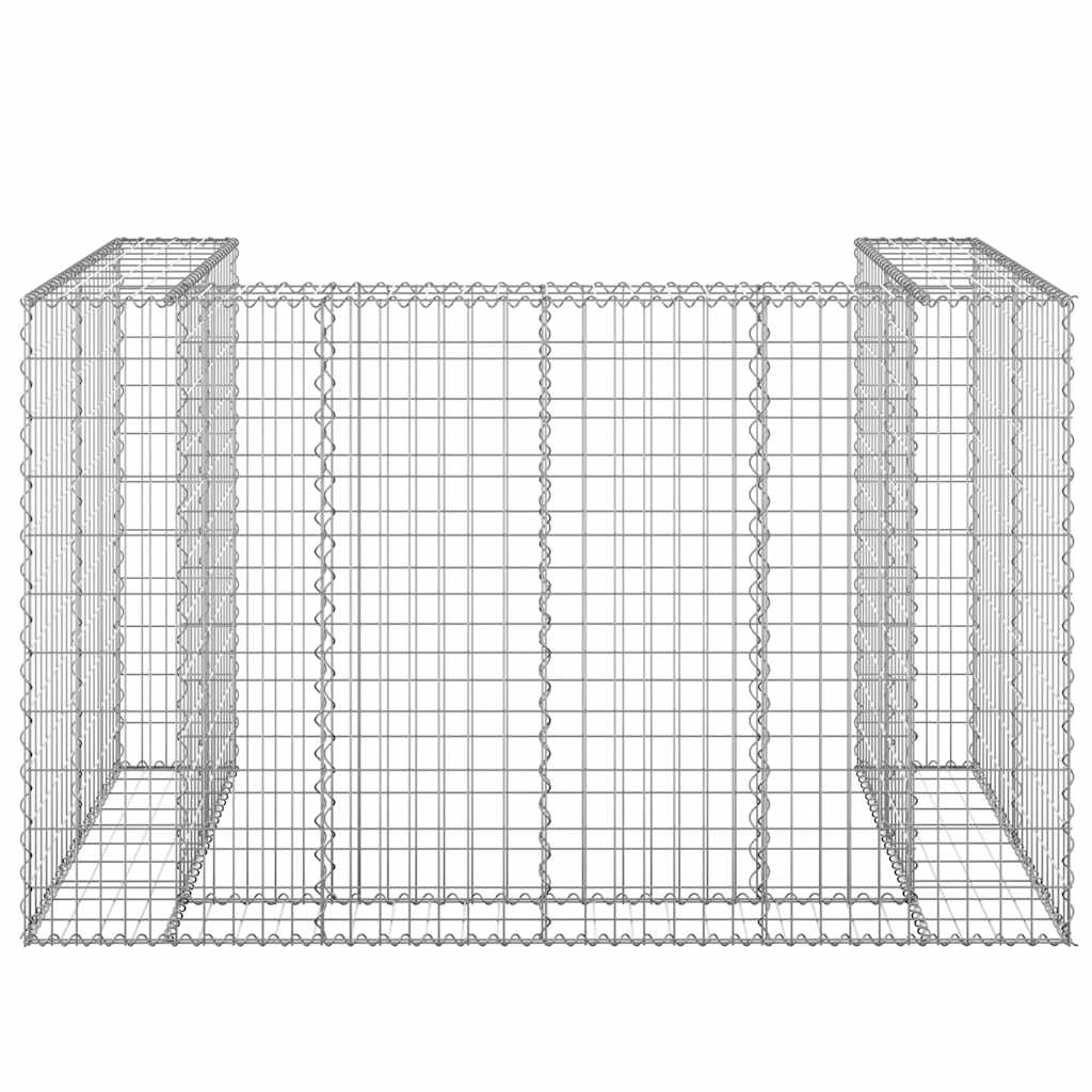 vidaXL Gabion Wall for Garbage Bins Galvanised Steel 180x100x110 cm 3