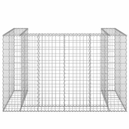 vidaXL Gabion Wall for Garbage Bins Galvanised Steel 180x100x110 cm 3