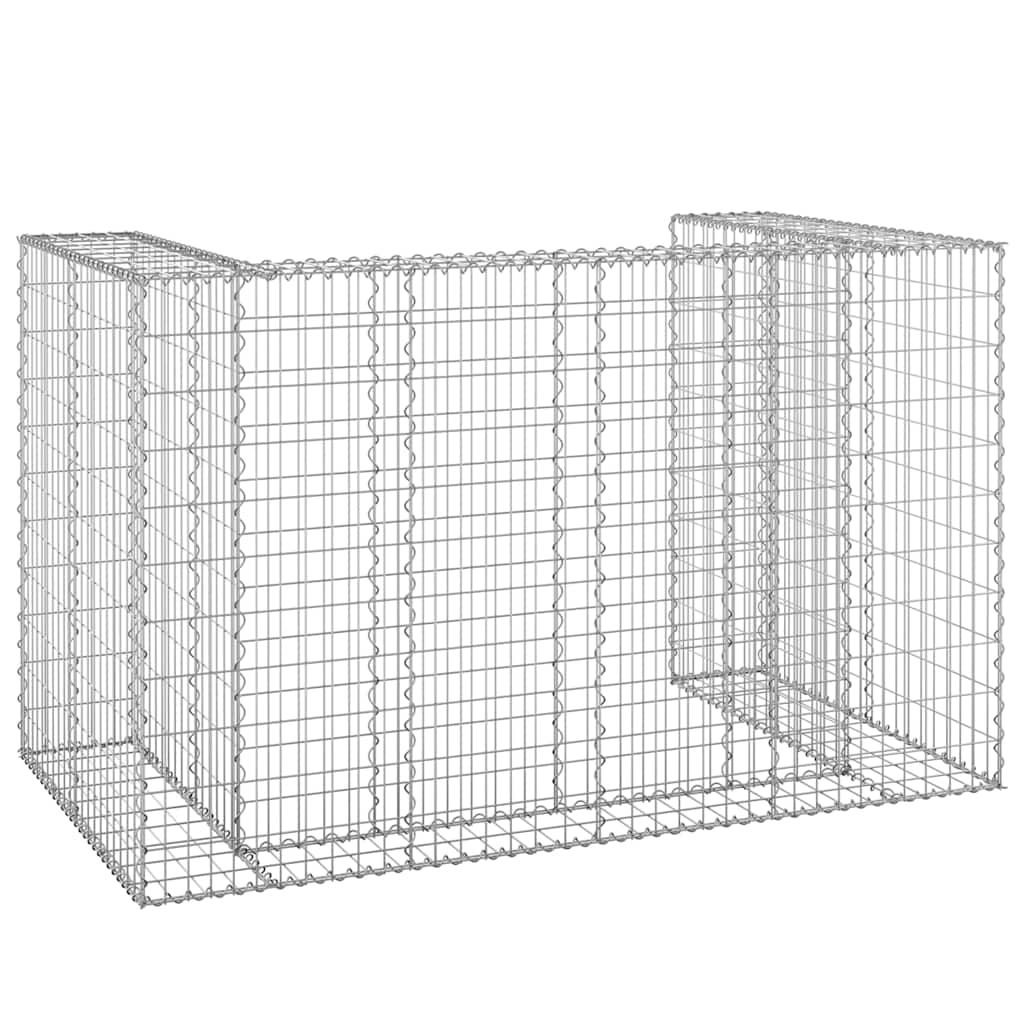 vidaXL Gabion Wall for Garbage Bins Galvanised Steel 180x100x110 cm 5