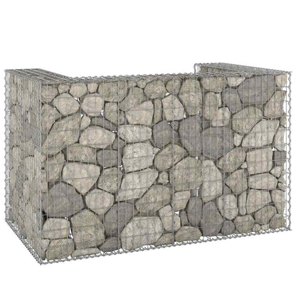 vidaXL Gabion Wall for Garbage Bins Galvanised Steel 180x100x110 cm 1
