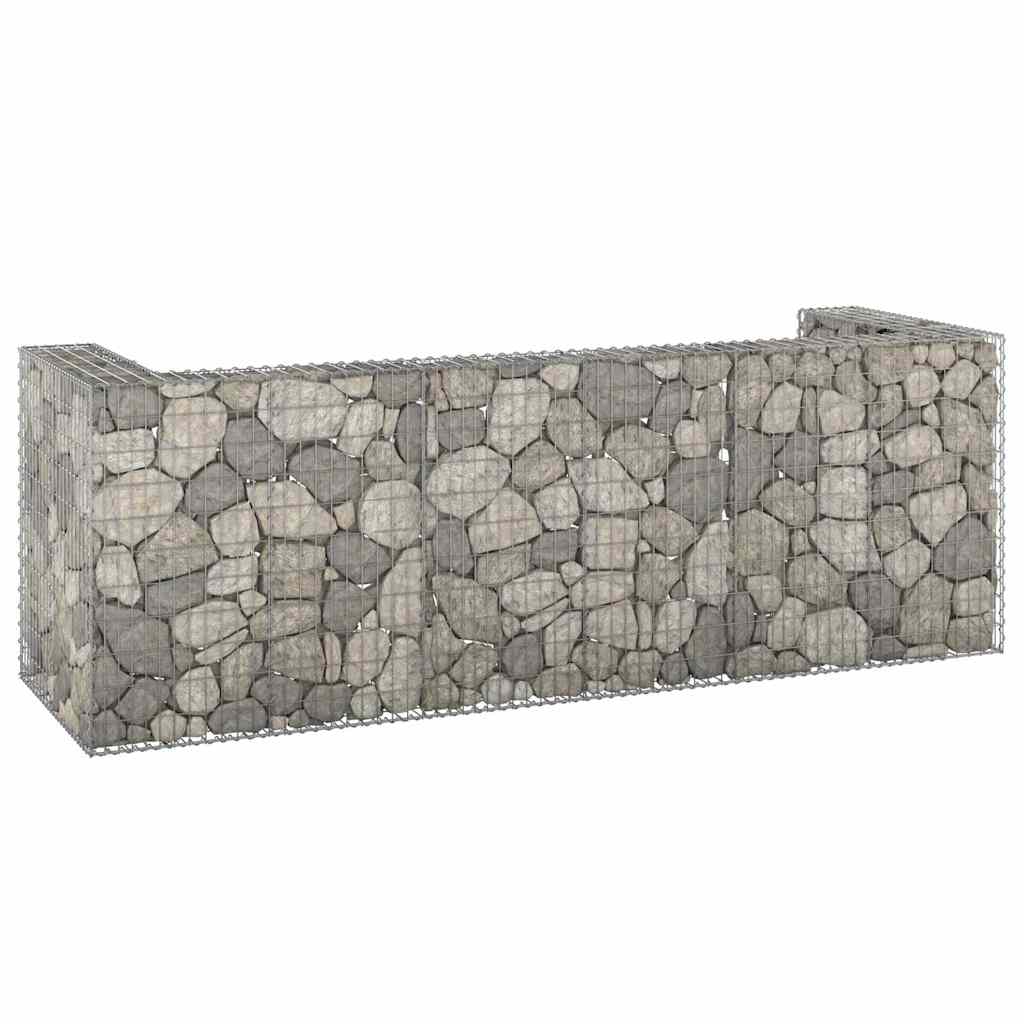 Gabion Wall for Garbage Bins Galvanised Steel 325 x 100 x 110 cm