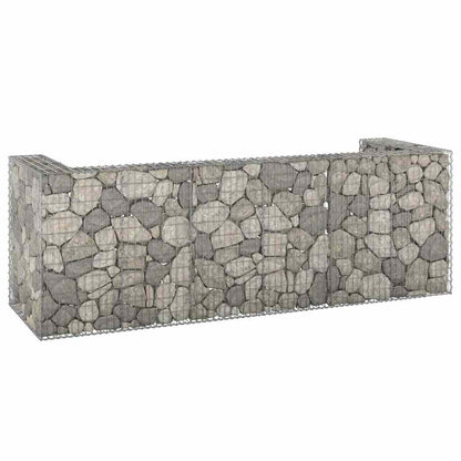 Gabion Wall for Garbage Bins Galvanised Steel 325 x 100 x 110 cm
