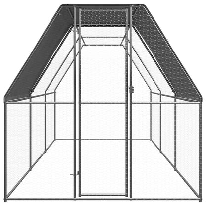 Chicken Cage Galvanised Steel with partially-covered roof 2 m 6 m