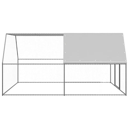 vidaXL Chicken Cage | Silver and silver grey | Galvanised steel, Polyethylene 3