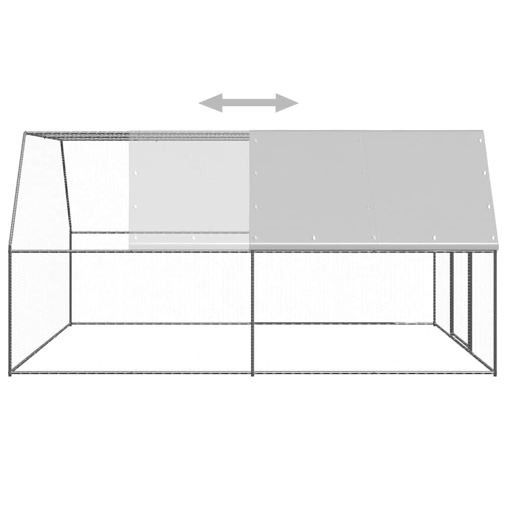 vidaXL Chicken Cage | Silver and silver grey | Galvanised steel, Polyethylene 4