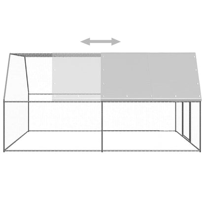 vidaXL Chicken Cage | Silver and silver grey | Galvanised steel, Polyethylene 4