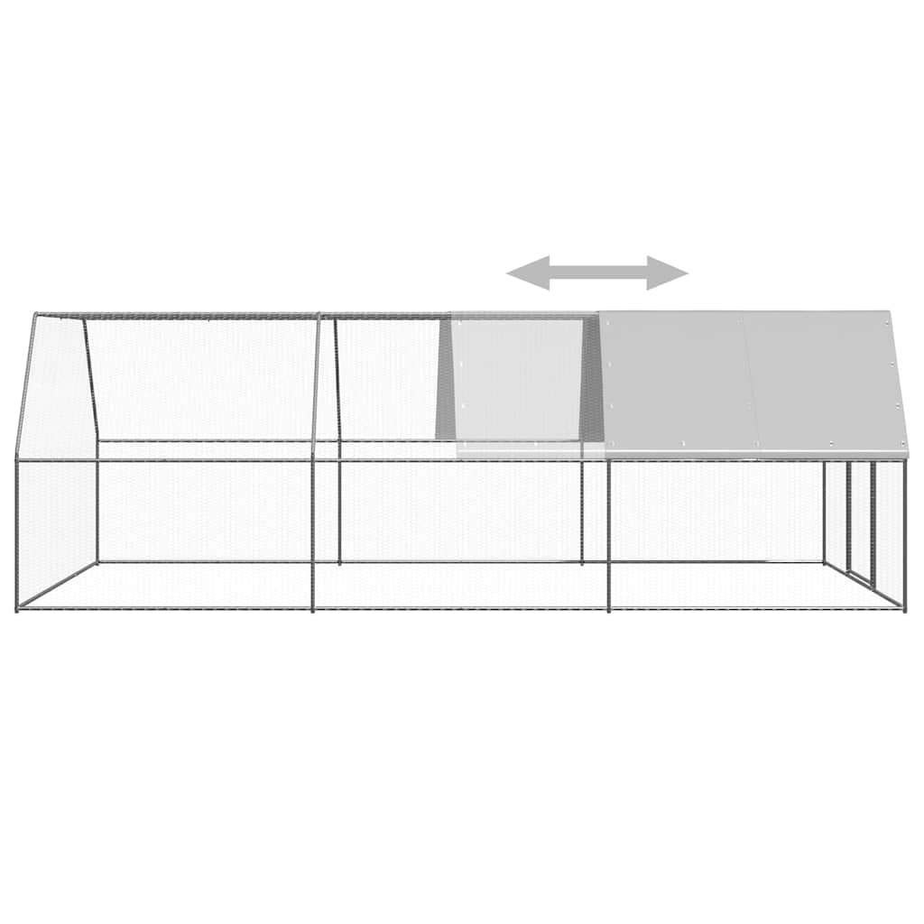 vidaXL Outdoor Chicken Cage 3x6x2 m Galvanised Steel 4