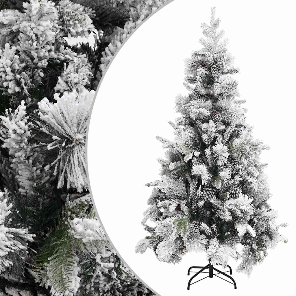 vidaXL Christmas Tree | Green and white | PVC and PE | Large |  Collapsible 1