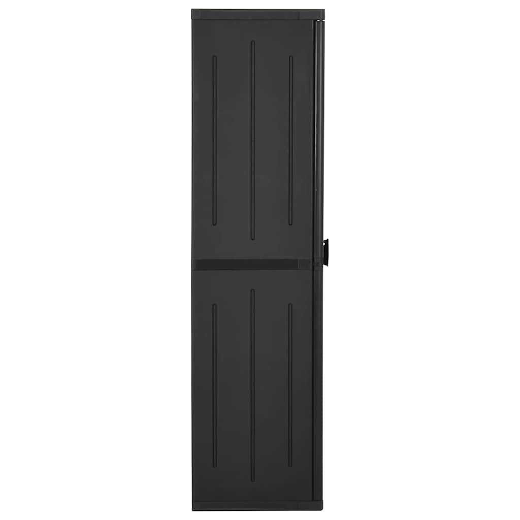 vidaXL Garden Storage Cabinet Black 65x45x172 cm PP Rattan 3