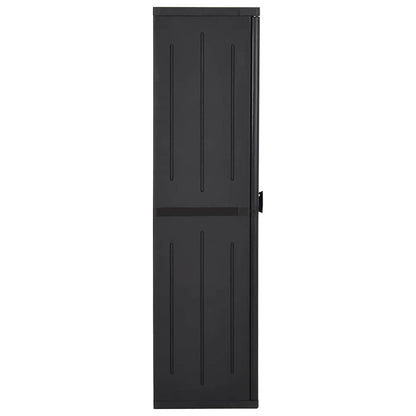 vidaXL Garden Storage Cabinet Black 65x45x172 cm PP Rattan 3