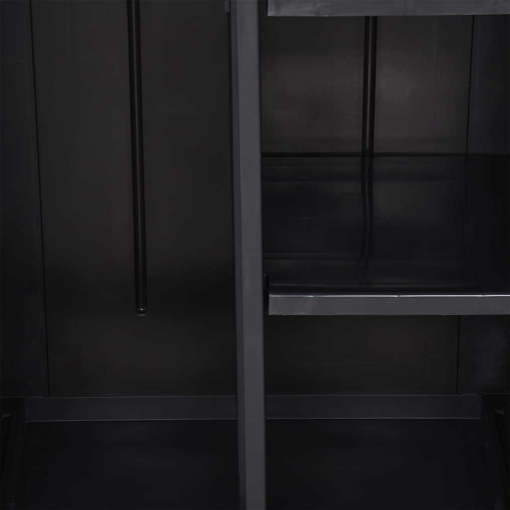 vidaXL Garden Storage Cabinet Black 65x45x172 cm PP Rattan 5