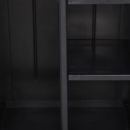 vidaXL Garden Storage Cabinet Black 65x45x172 cm PP Rattan 5