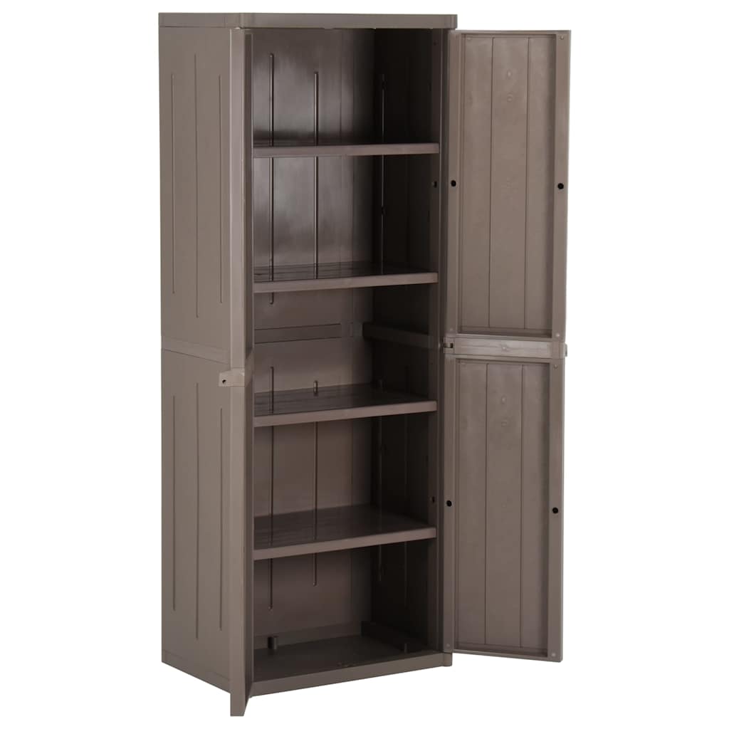 vidaXL Garden Cabinet | Brown | 100% Polypropylene | 65 x 45 x 172 cm 5