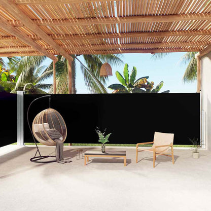 Retractable Side Awning Black 100 x 600 cm – 220 x 600 cm 180 x 1000 cm