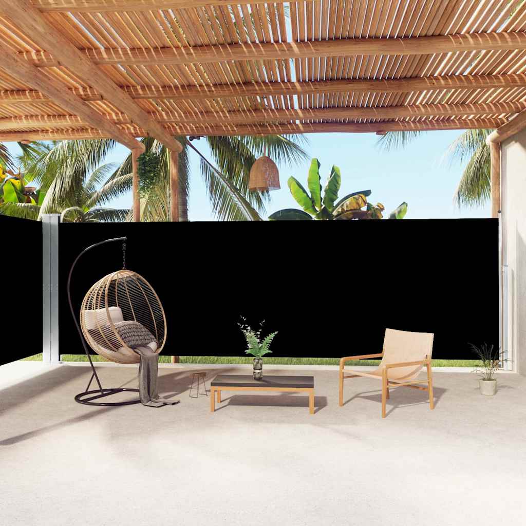 Retractable Side Awning Black 100 x 600 cm – 220 x 600 cm 200 x 1000 cm
