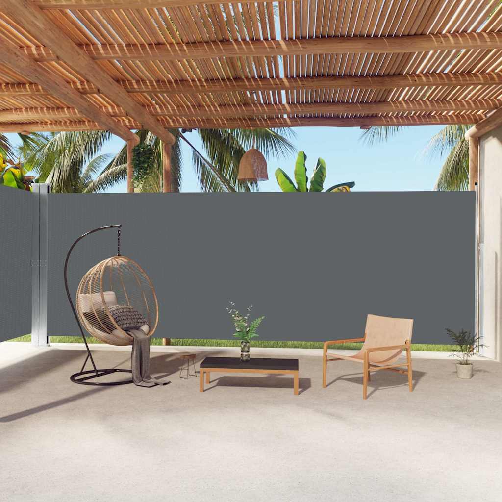 vidaXL Retractable Side Awning Anthracite 220x1000 cm 1