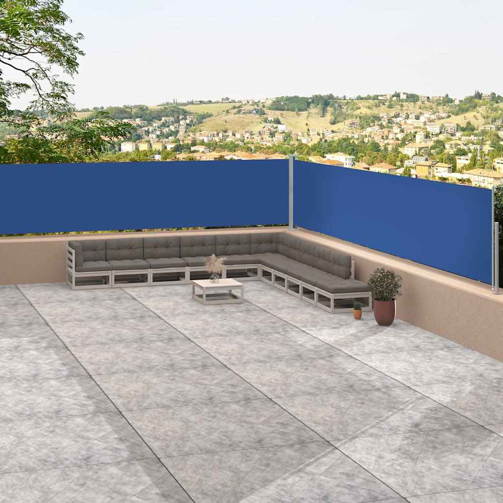 Retractable Side Awning Blue 100 x 600 cm – 220 x 600 cm 117 x 1200 cm