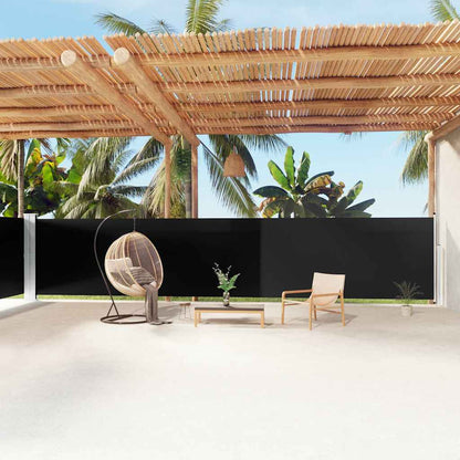Retractable Side Awning Black 100 x 600 cm – 220 x 600 cm 160 x 1200 cm