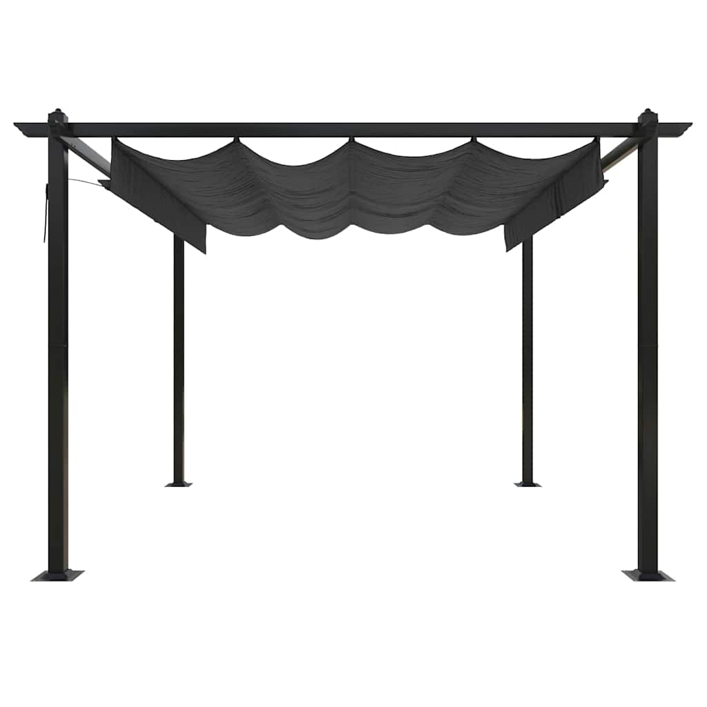 vidaXL Garden Gazebo with Retractable Roof 3x3 m Anthracite 3