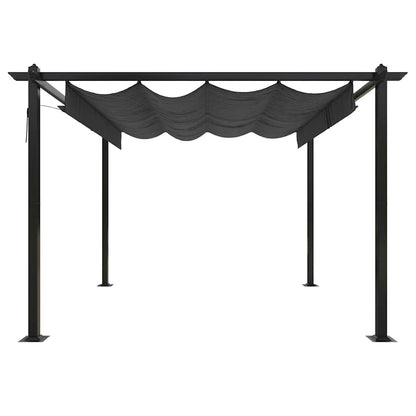vidaXL Garden Gazebo with Retractable Roof 3x3 m Anthracite 3