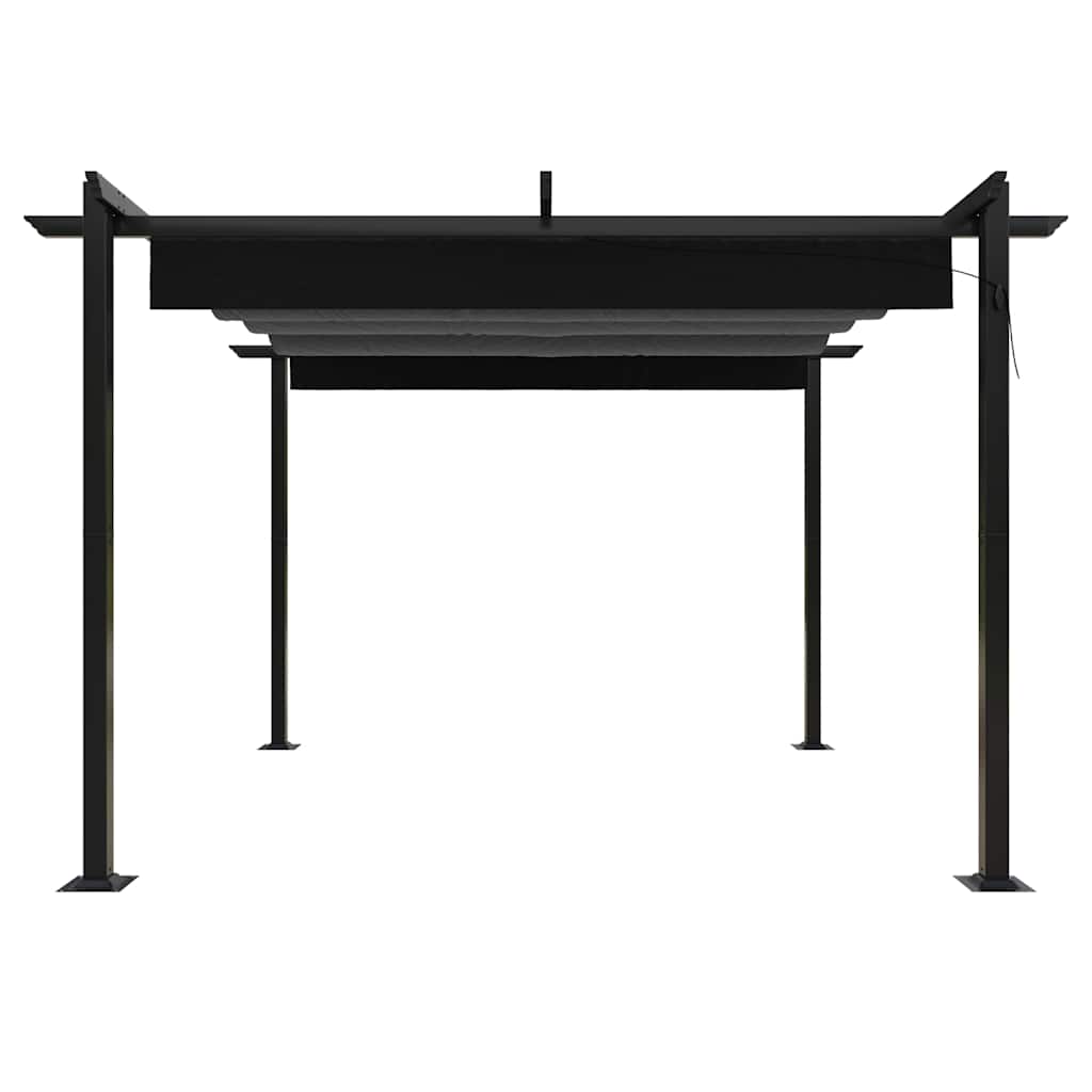vidaXL Garden Gazebo with Retractable Roof 3x3 m Anthracite 5