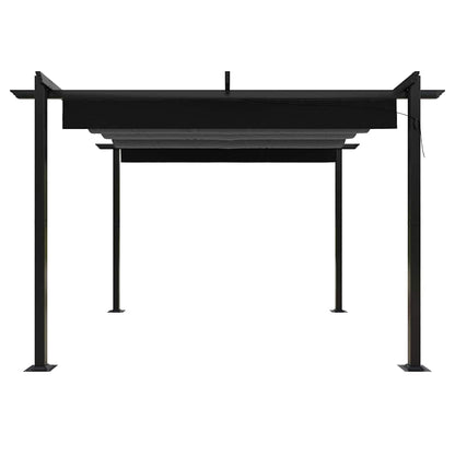 vidaXL Garden Gazebo with Retractable Roof 3x3 m Anthracite 5
