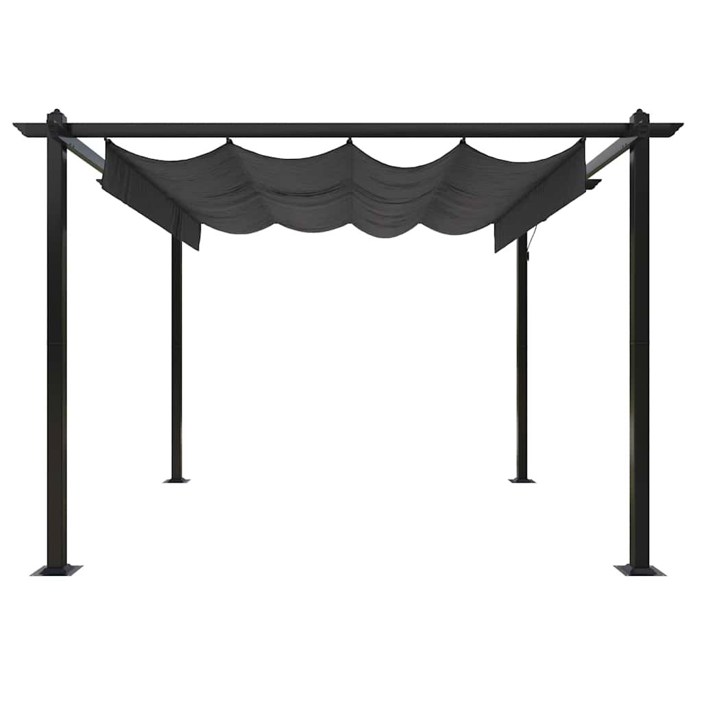 vidaXL Garden Gazebo with Retractable Roof 3x3 m Anthracite 4
